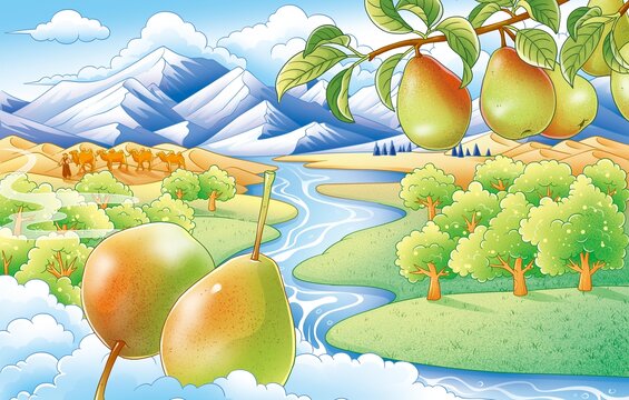 庫爾勒香梨插畫