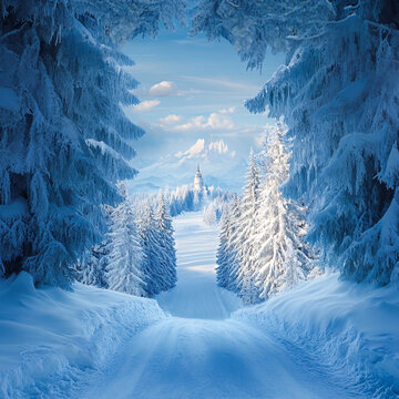 高清大畫幅冬天雪景