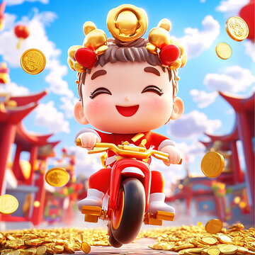 財神騎摩托