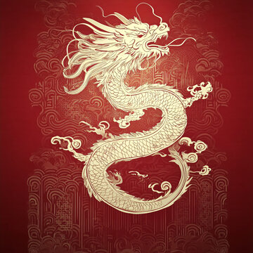 紅色中國風(fēng)龍