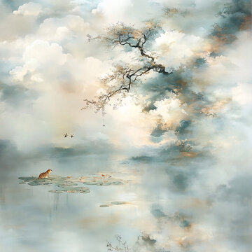 唯美夢(mèng)境水墨畫