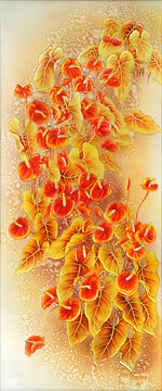 花開(kāi)玄關(guān)屏風(fēng)背景