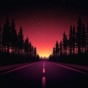 傍晚道路景觀