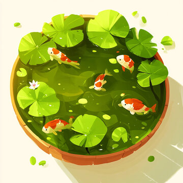 荷花池里的金魚