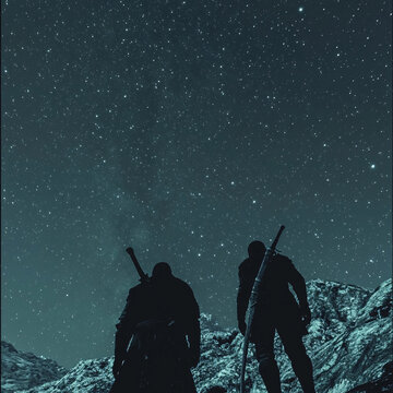 浪漫星空剪影