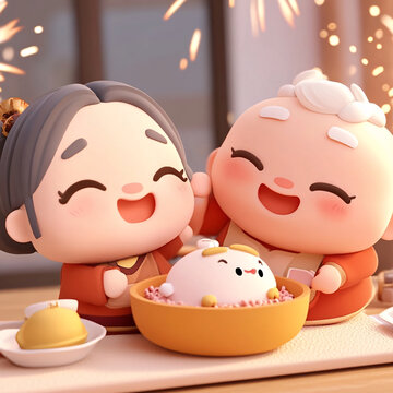 卡通湯圓公仔