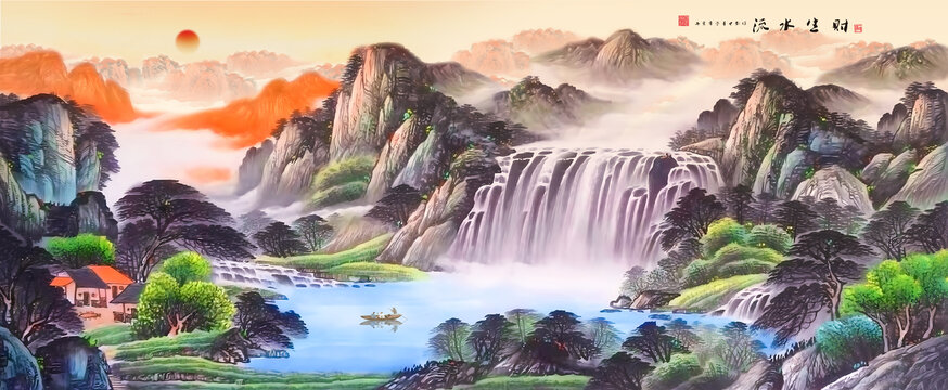 聚寶盆風水畫