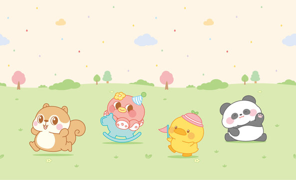 歡樂動物園矢量卡通動物IP