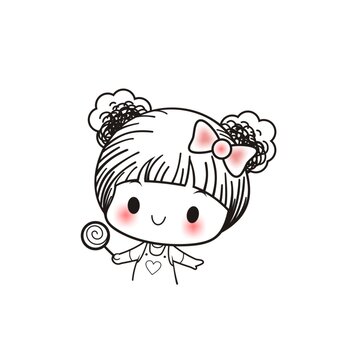 卡通可愛小女孩頭像矢量圖