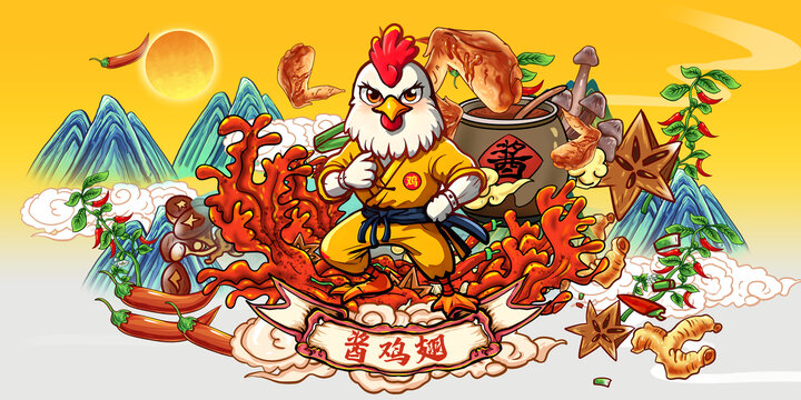 雞翅插畫