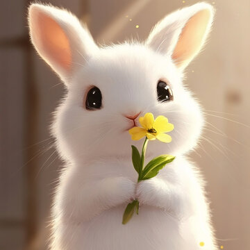 小兔捧花