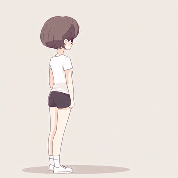 卡通女孩背面