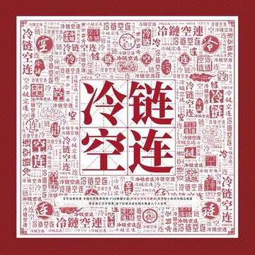 冷鏈空連文字裝飾畫