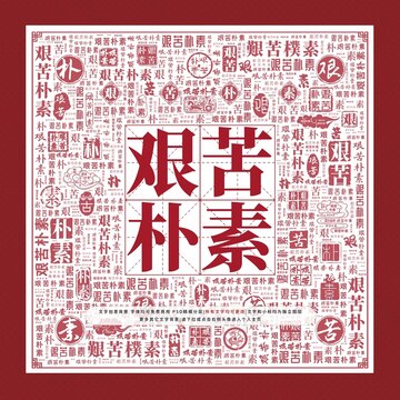艱苦樸素文字裝飾畫