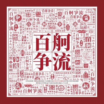 百舸爭流文字裝飾畫