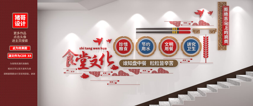 校園食堂樓梯文化墻