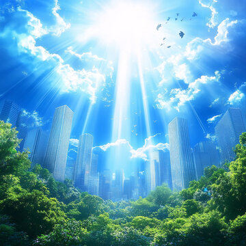太陽陽光日光城市希望