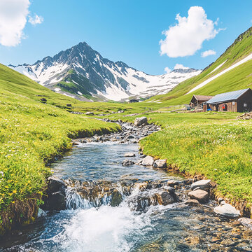 高山草甸溪流