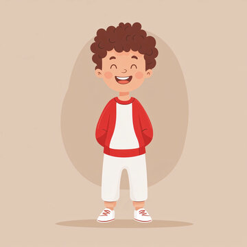 扁平時(shí)尚可愛小男孩