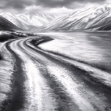 冰天雪地道路