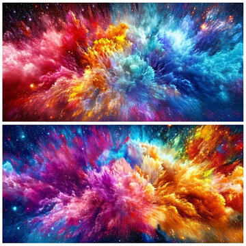彩色粉末爆炸效果