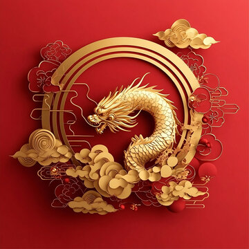 龍年紅金漸變