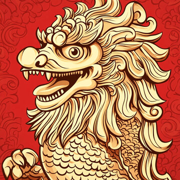 中式古典藝術(shù)獅子