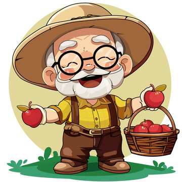 卡通蘋果果農(nóng)