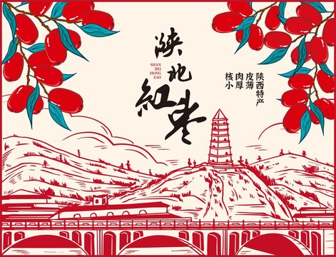 大棗包裝插畫