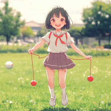 短發(fā)學(xué)生少女