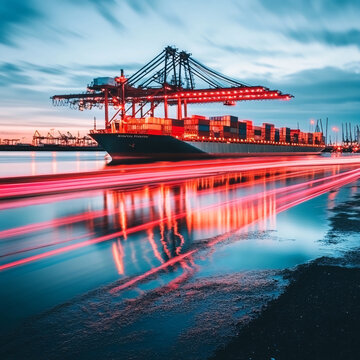 集裝箱碼頭夜景