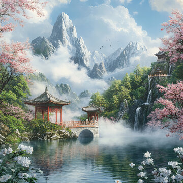 古風(fēng)山水場(chǎng)景