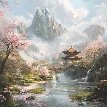 古風(fēng)山水場景