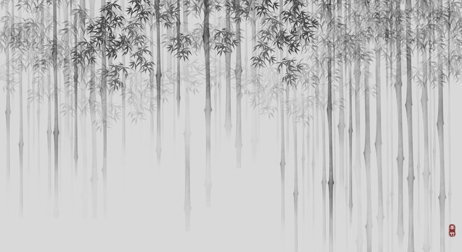 水墨竹林