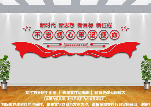 不忘初心文化墻