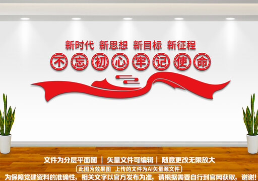 不忘初心文化墻