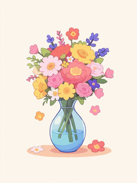 插滿花的花瓶
