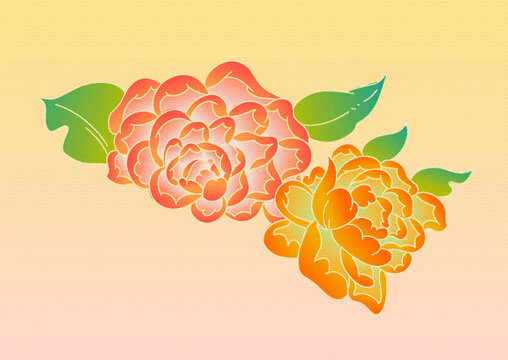 原創(chuàng)兩朵花分層矢量插畫