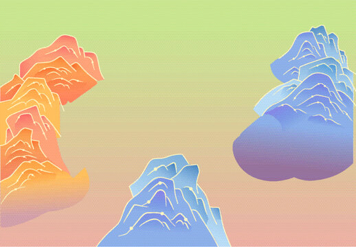 原創(chuàng)群山分層矢量插畫