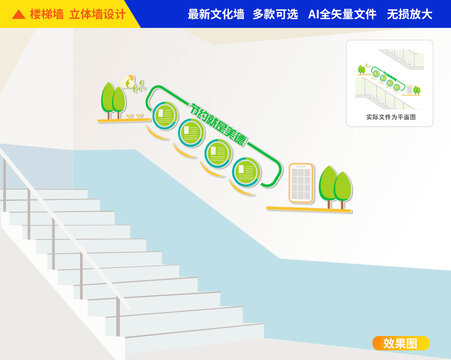 餐廳樓梯文化墻