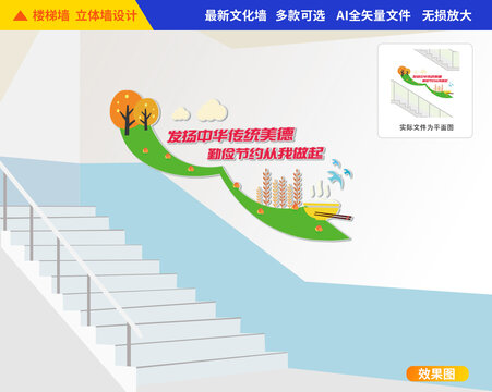 餐廳樓梯文化墻