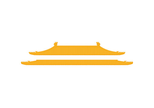 太和殿屋頂矢量插畫素材
