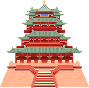 中式建筑威海環(huán)翠閣免摳元素