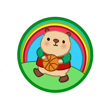 水豚打籃球圖片