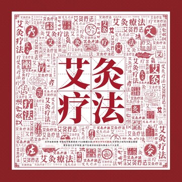 艾灸療法文字裝飾畫