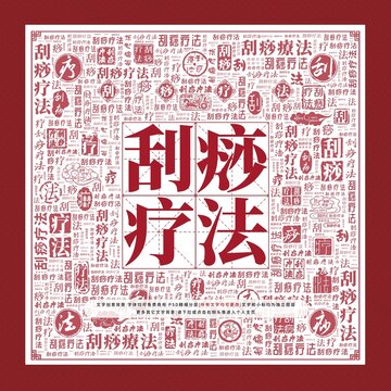 刮痧療法文字裝飾畫(huà)