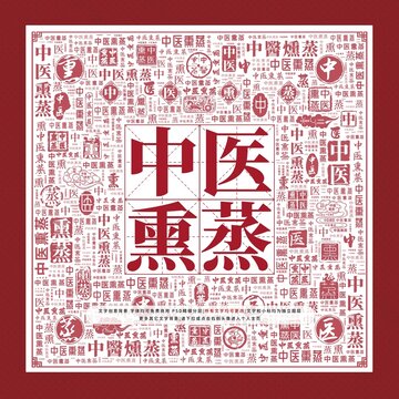 中醫(yī)熏蒸文字裝飾畫