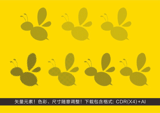 蜜蜂圖案矢量蜜蜂圖形