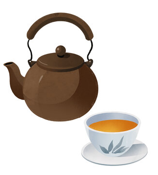 茶壺茶葉國潮國風(fēng)插畫