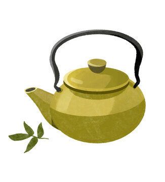 茶壺茶葉國(guó)潮國(guó)風(fēng)插畫